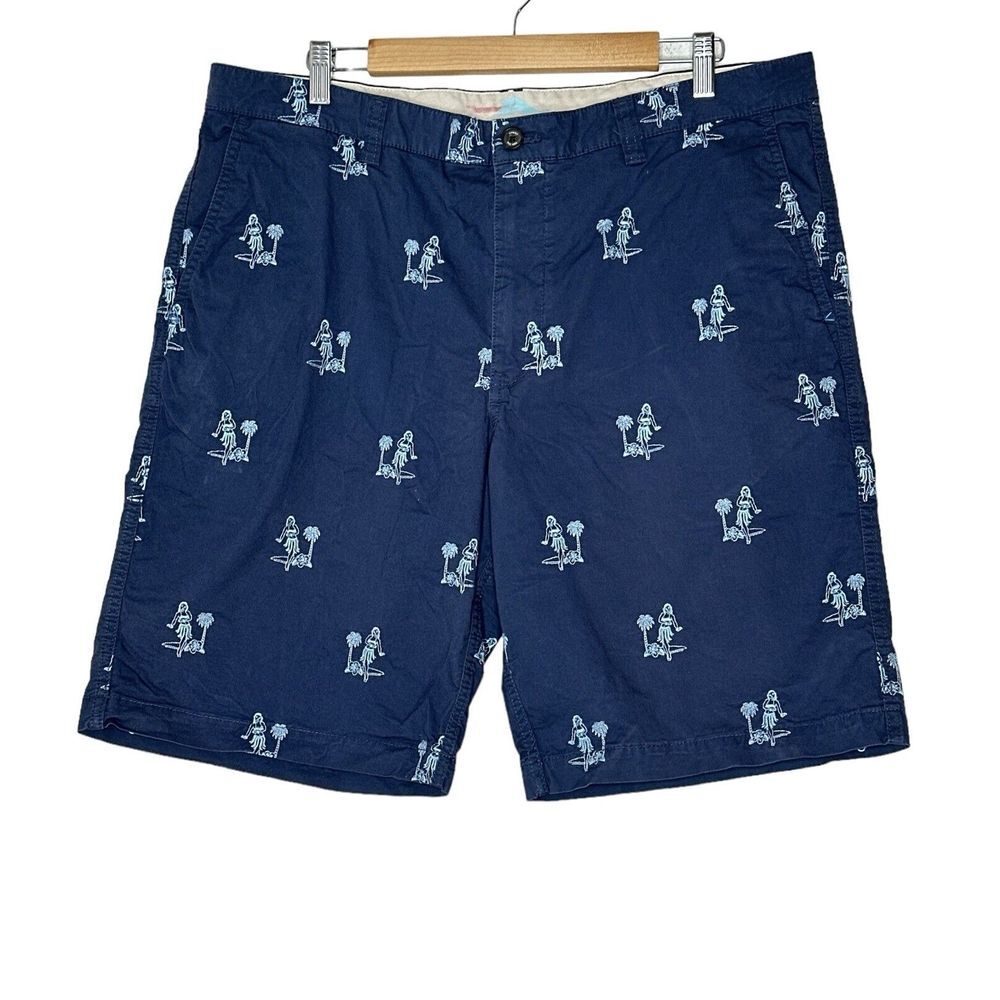 Tommy Bahama Shorts Mens 38 Blue Chino‎ Canvas Stretch Cotton Beach Relax